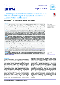 A Framing Analysis of Consultation Submissions on the WHO Global Strategy